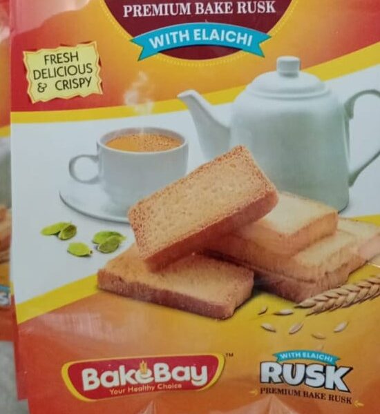 BakeBay Elaichi Rusk with Suji – 75g Crispy Tea Snack